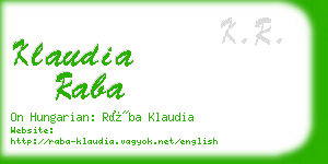 klaudia raba business card